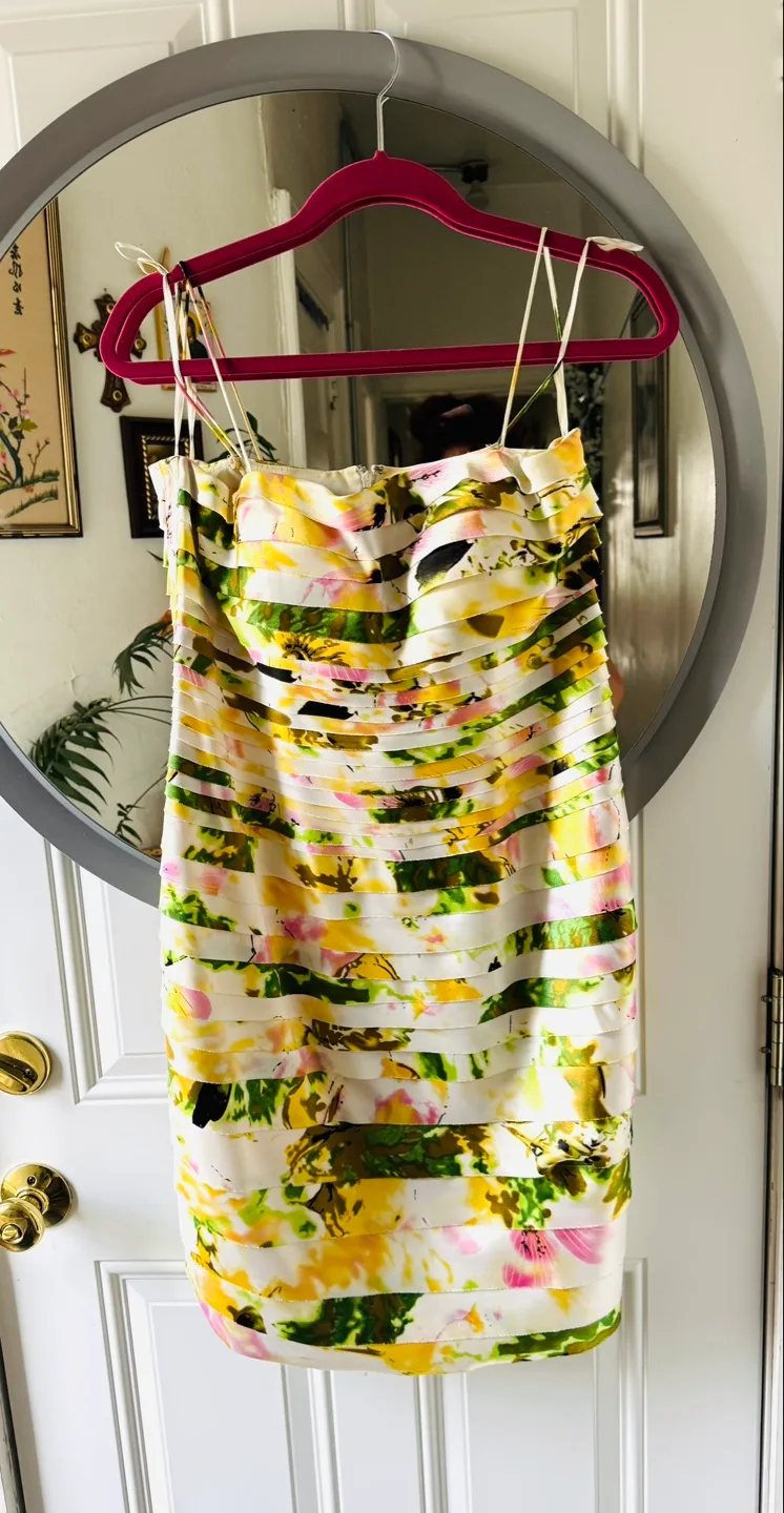 Floral Print Summer Dress with Matching Scarf image indicator(2)