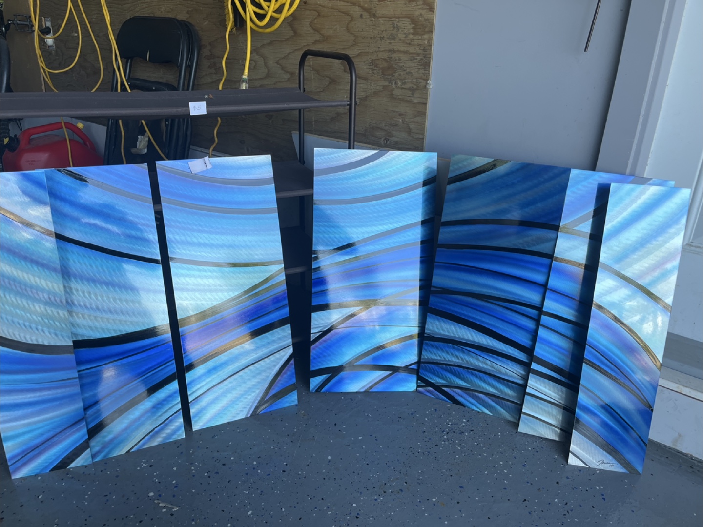 Modern Abstract Metal Wall Art - Set of Four Panels