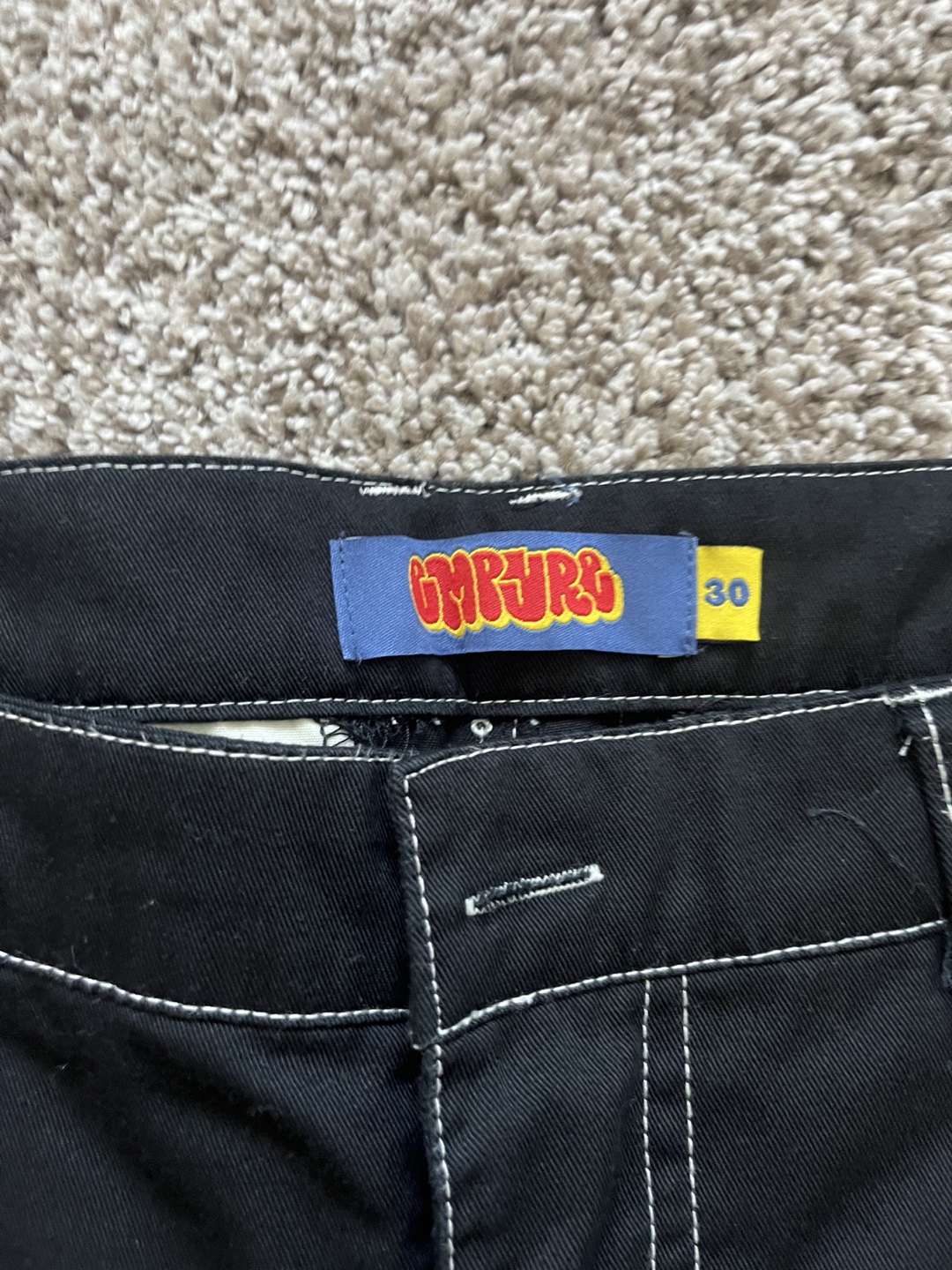 Empyre Black Cargo Pants white stitching Size 30 - photo 2