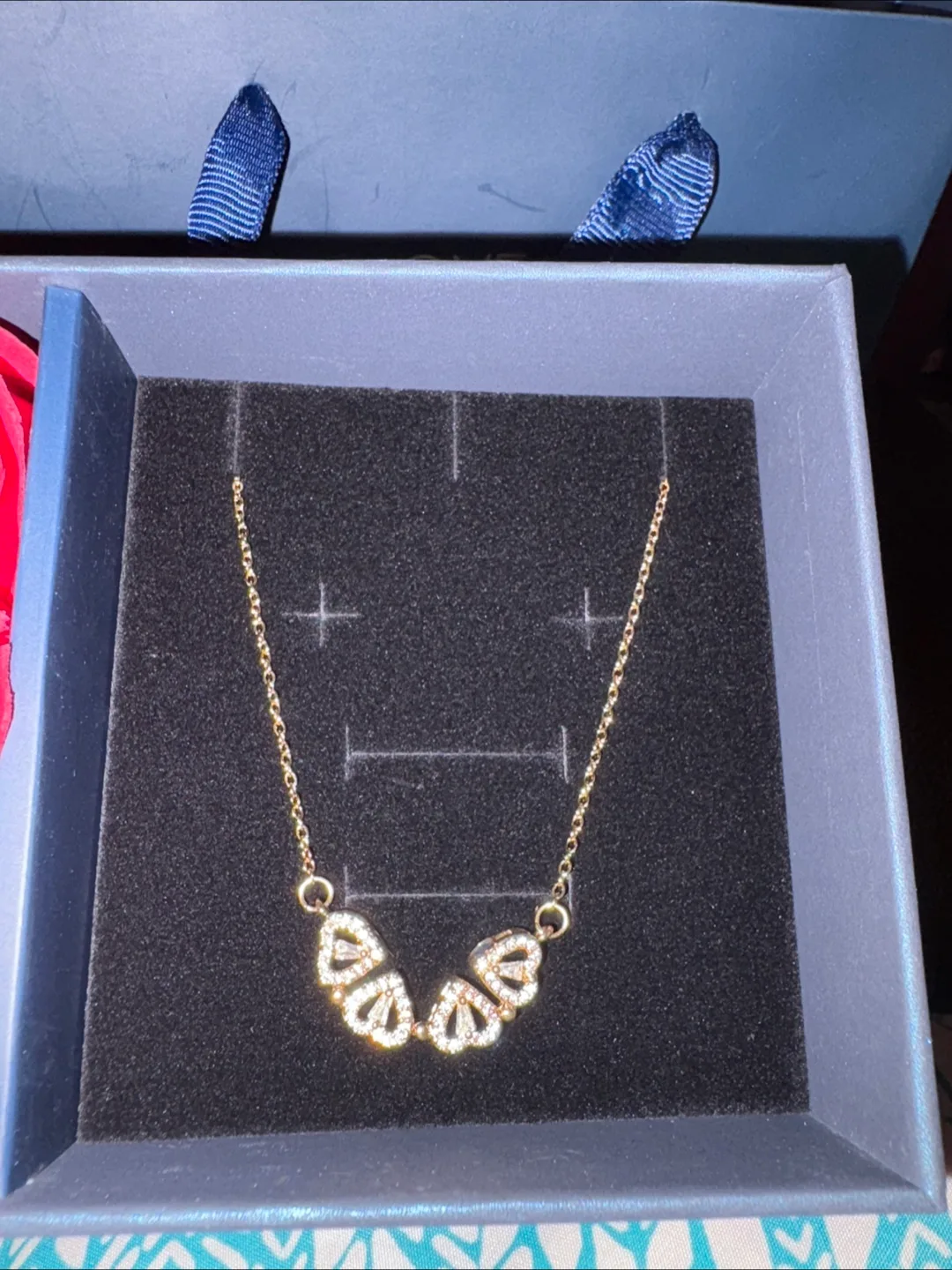 Authentic Gold 925 Silver Necklace & real preserved Roses image indicator(6)