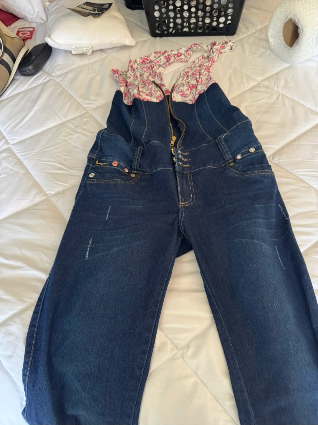 Denim Floral Jumpsuit image indicator(2)