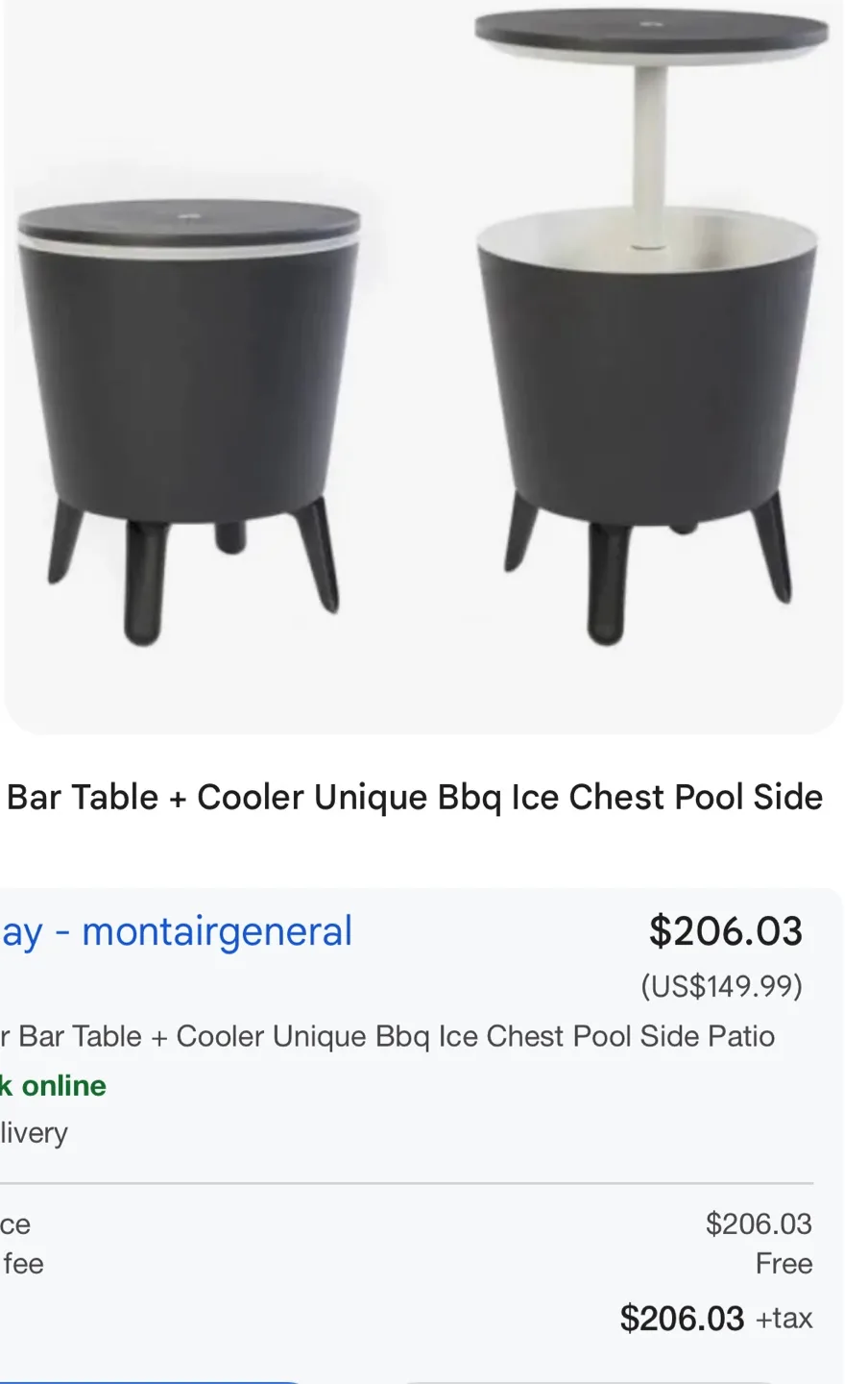 2x Keter Outdoor Cooler Tables with Lift-Top image indicator(7)