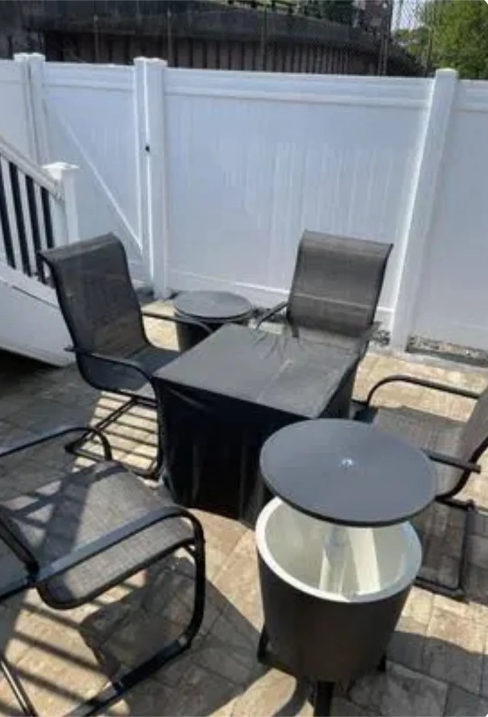 2x Keter Outdoor Cooler Tables with Lift-Top image indicator(4)