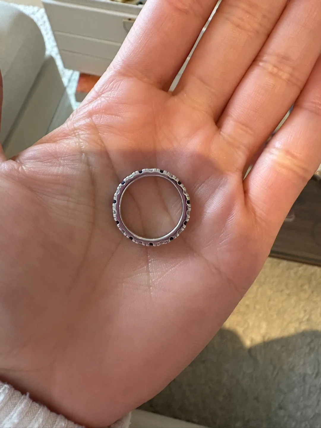 Sapphire Crystals and Cubic Zirconia Eternity Band image indicator(2)