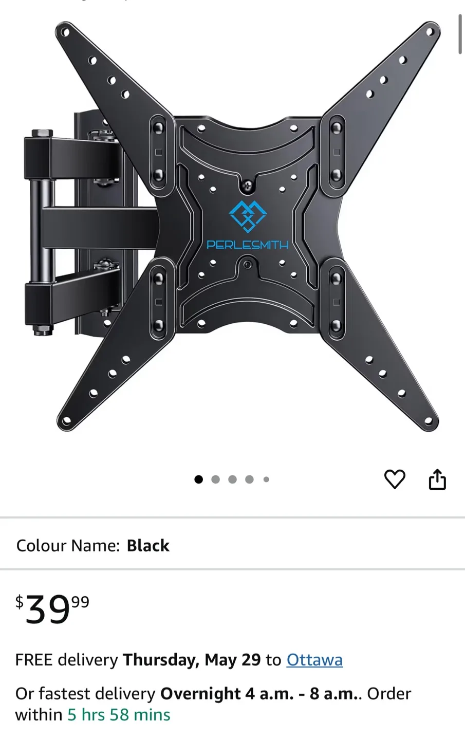 PERLESMITH Full Motion TV Wall Mount thumbnail