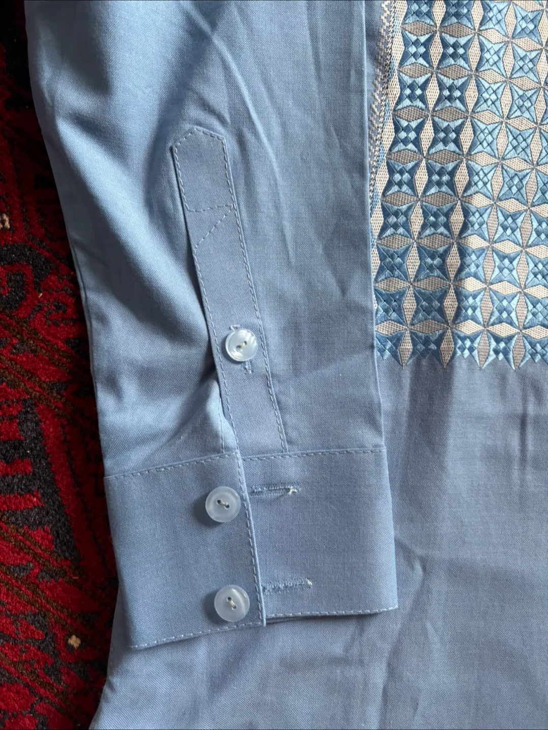 Men's Light Blue Afghani suit. Kurta with pants image indicator(8)