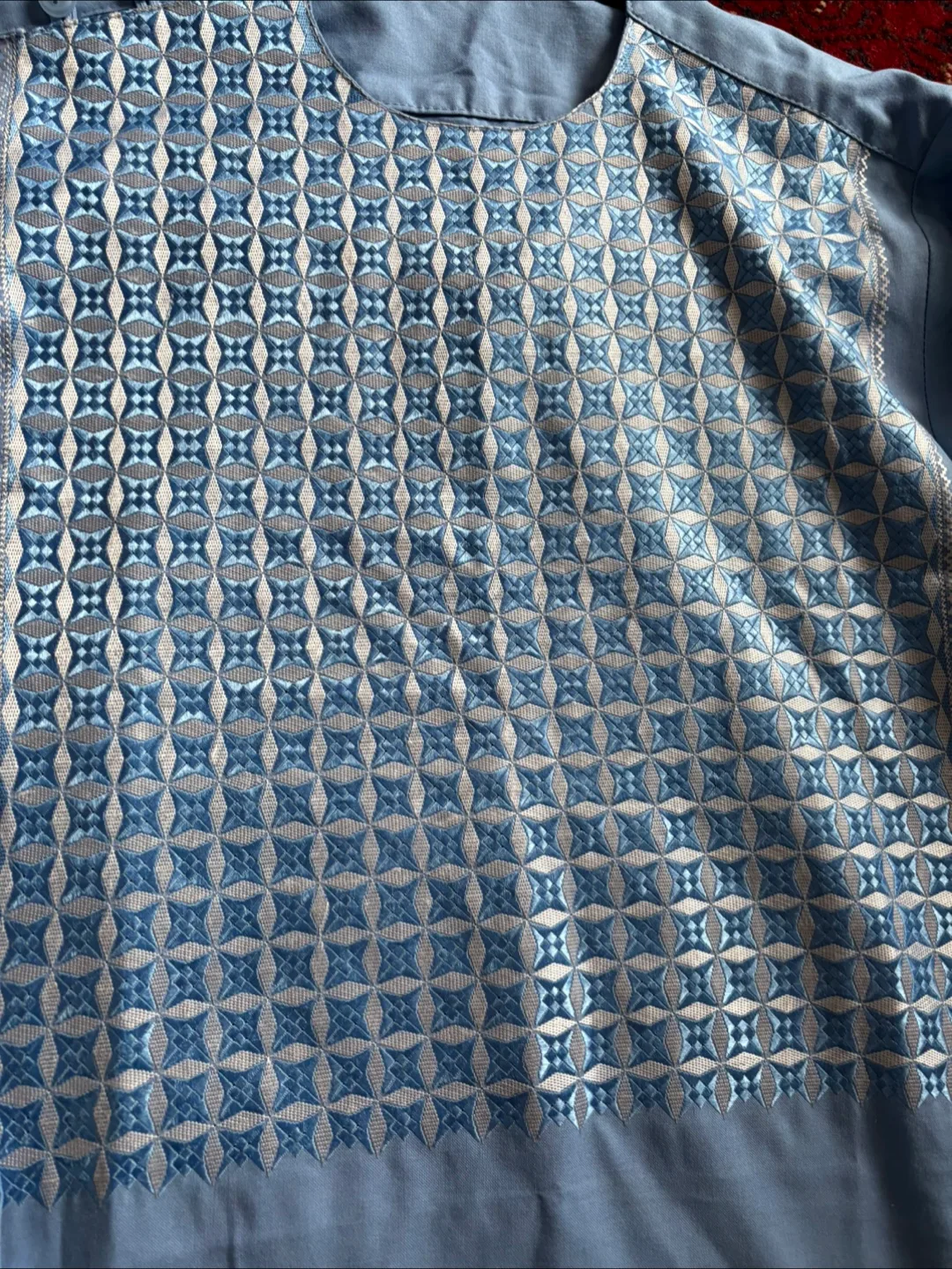 Men's Light Blue Afghani suit. Kurta with pants image indicator(7)