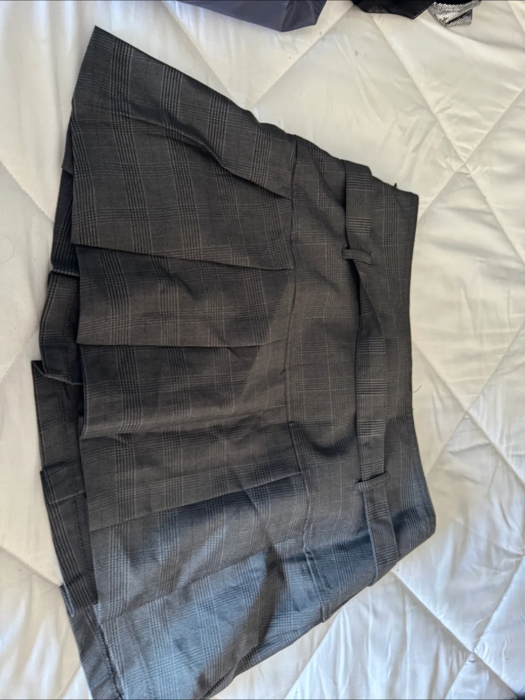 Urban Outfitters Grey Plaid Belted Mini Skirt image indicator(4)