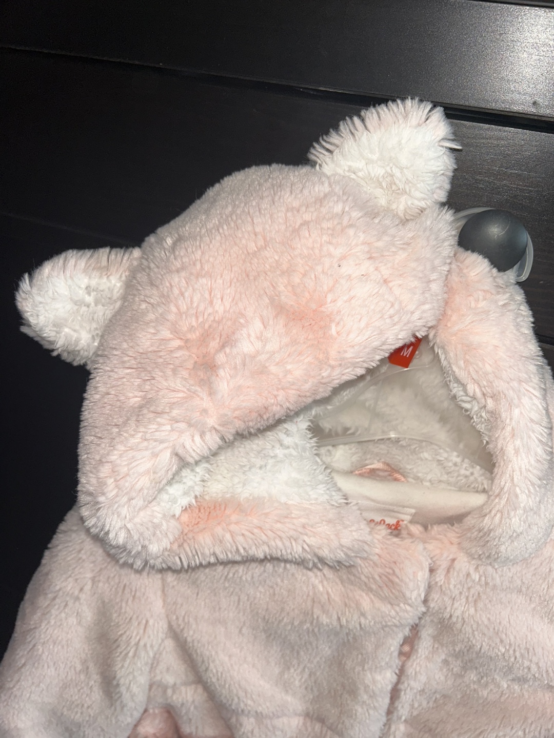 Cat & Jack Girls Pink Fuzzy Hooded Jacket Size 6M - photo 3