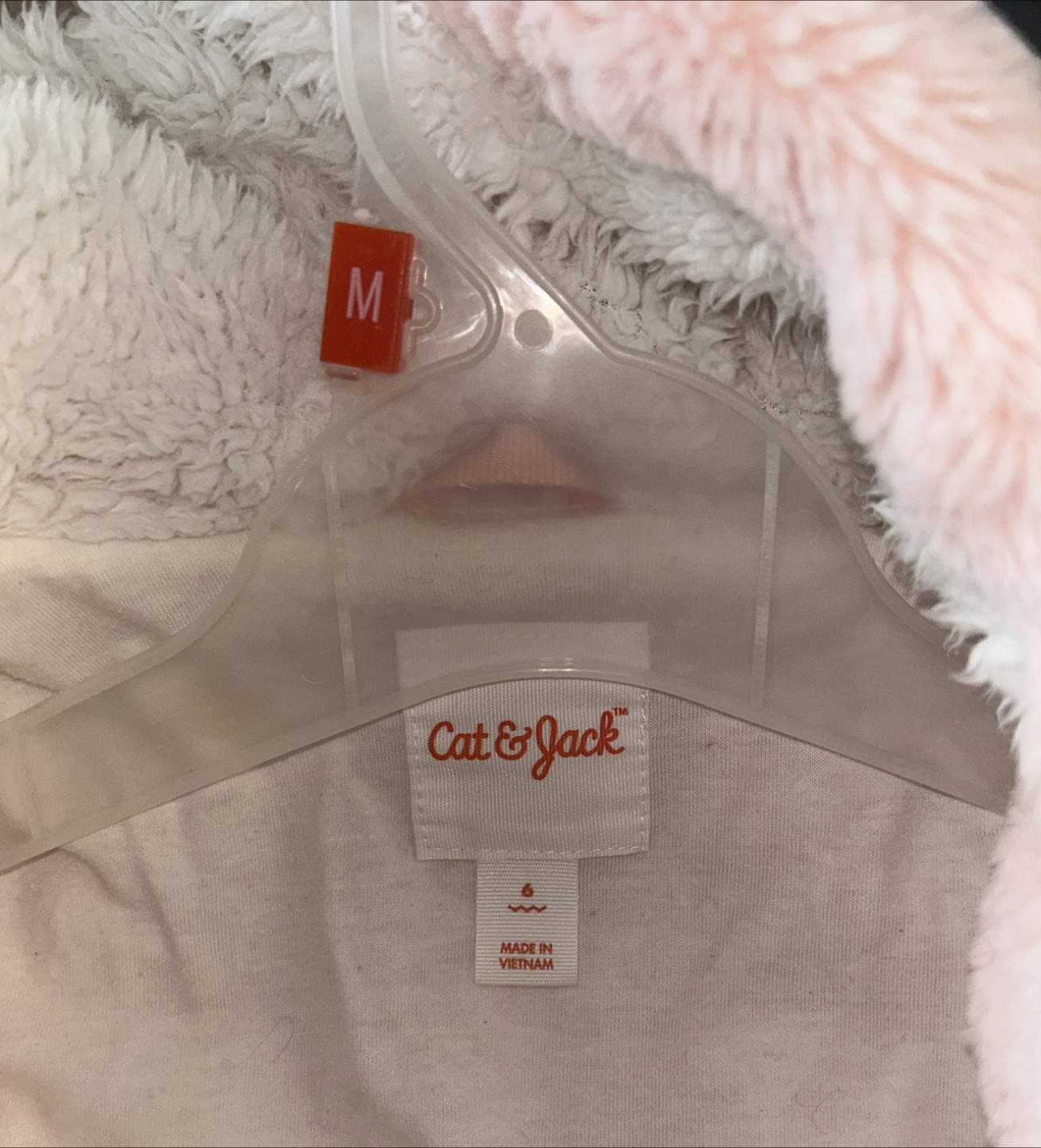 Cat & Jack Girls Pink Fuzzy Hooded Jacket Size 6M - photo 5