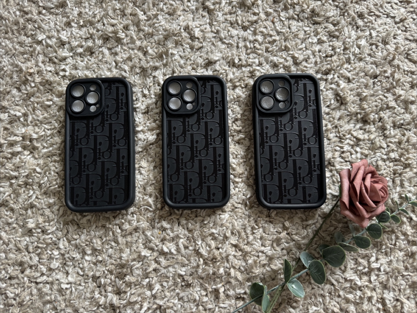 Matte Black Dior iPhone 16 pro max Case