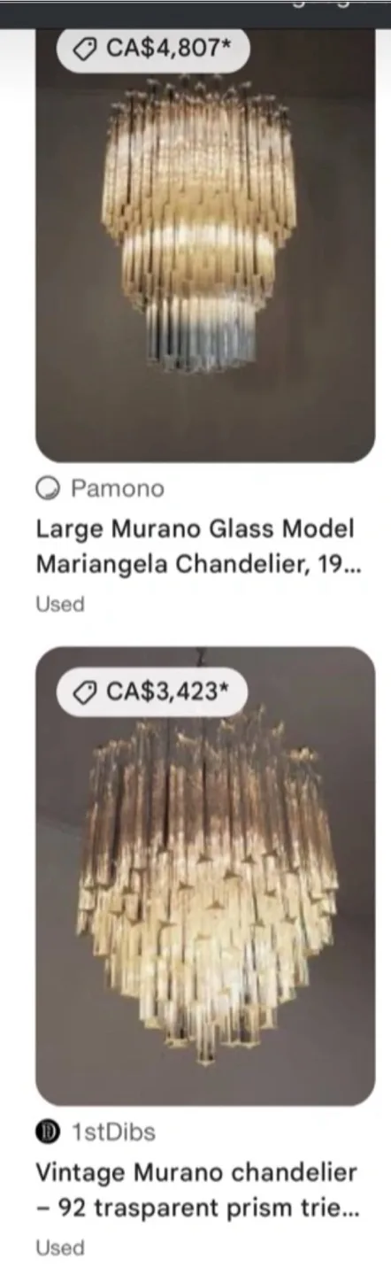 Lovely 🔆 Vintage Murano Lucite Chandelie image indicator(8)