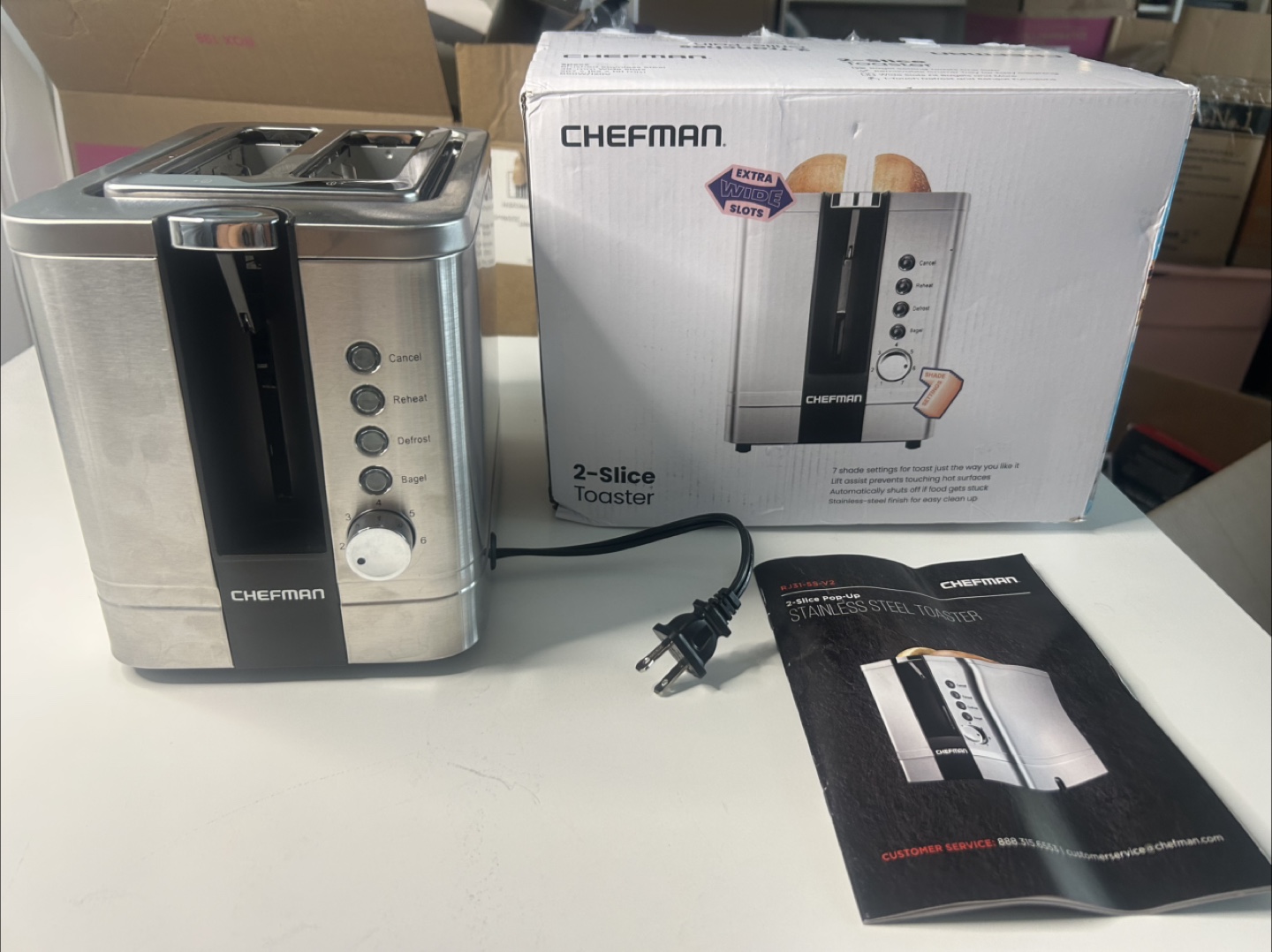CHEFMAN 2-Slice Toaster - Stainless Steel - photo 5