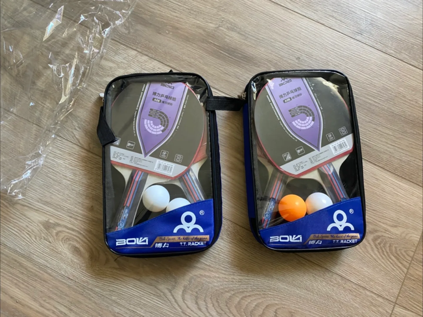 BOQI 2-Pack Ping Pong Paddle Set with Carry Bags thumbnail
