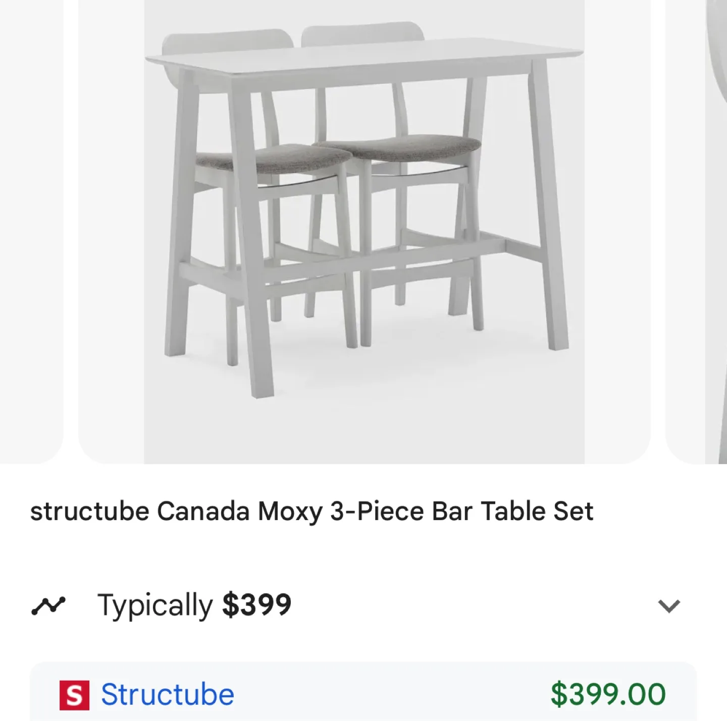 Structube Moxie Bar Table- White thumbnail