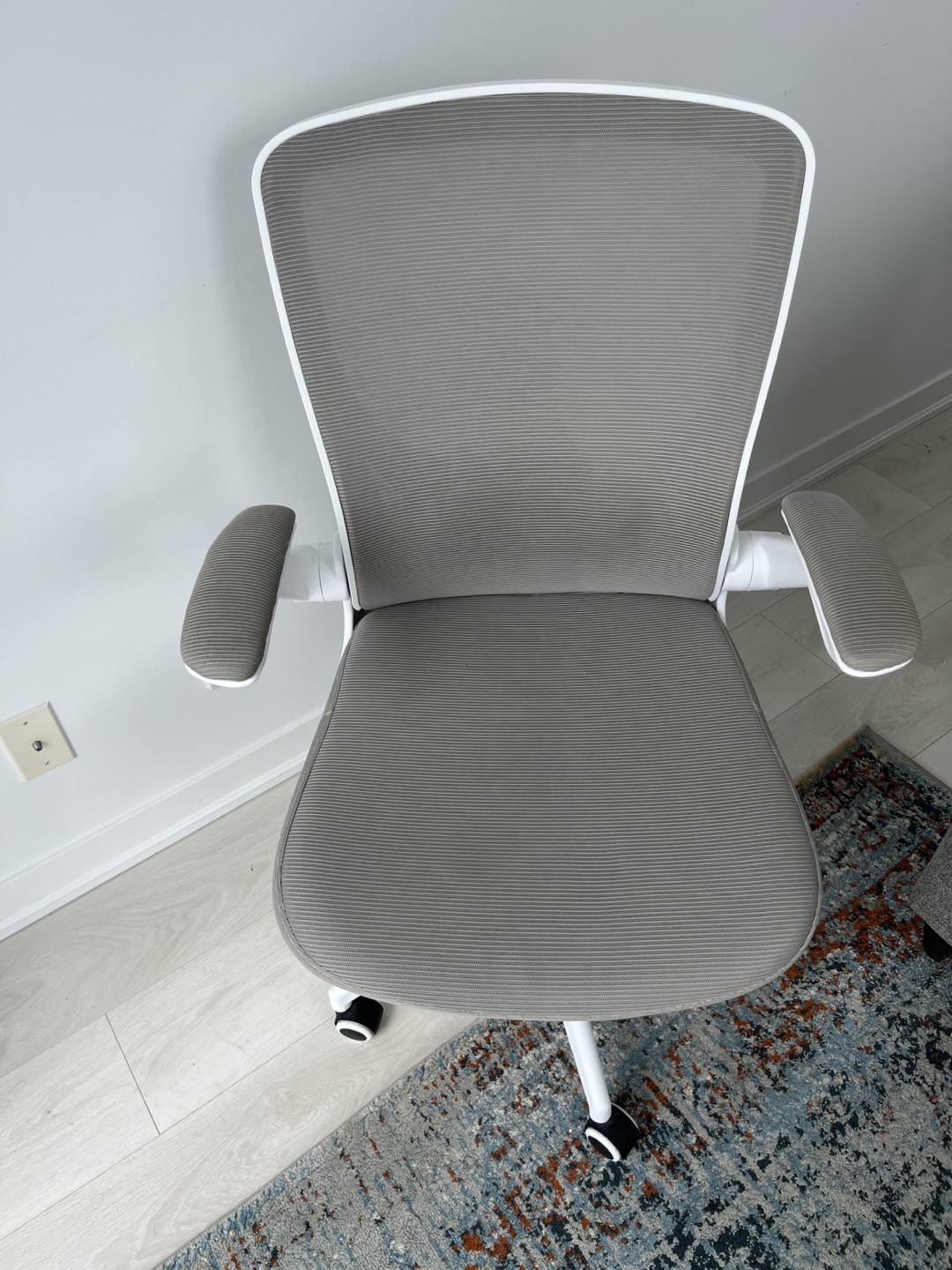 Grey and White Mesh Office Chair