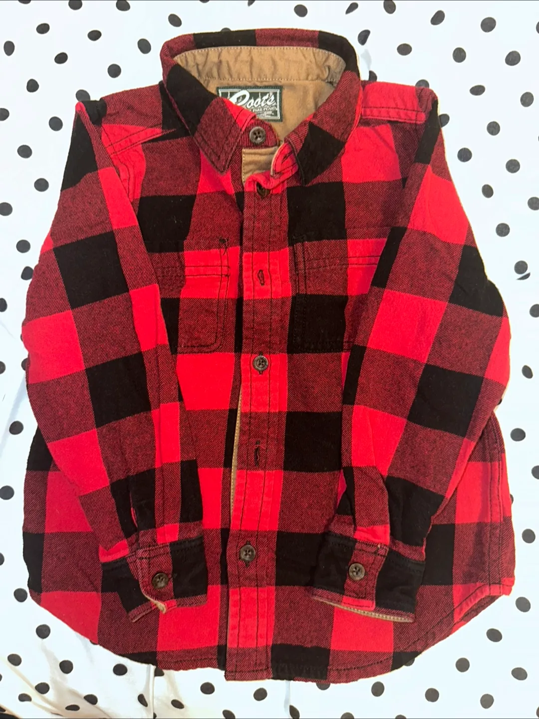 Toddler/baby Roots Park Plaid Flannel Shirt - Size 4T thumbnail