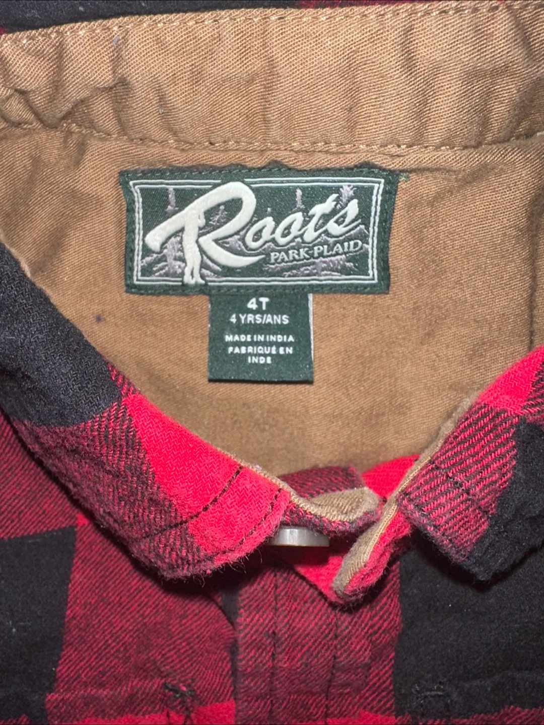 Toddler/baby Roots Park Plaid Flannel Shirt - Size 4T image indicator(2)