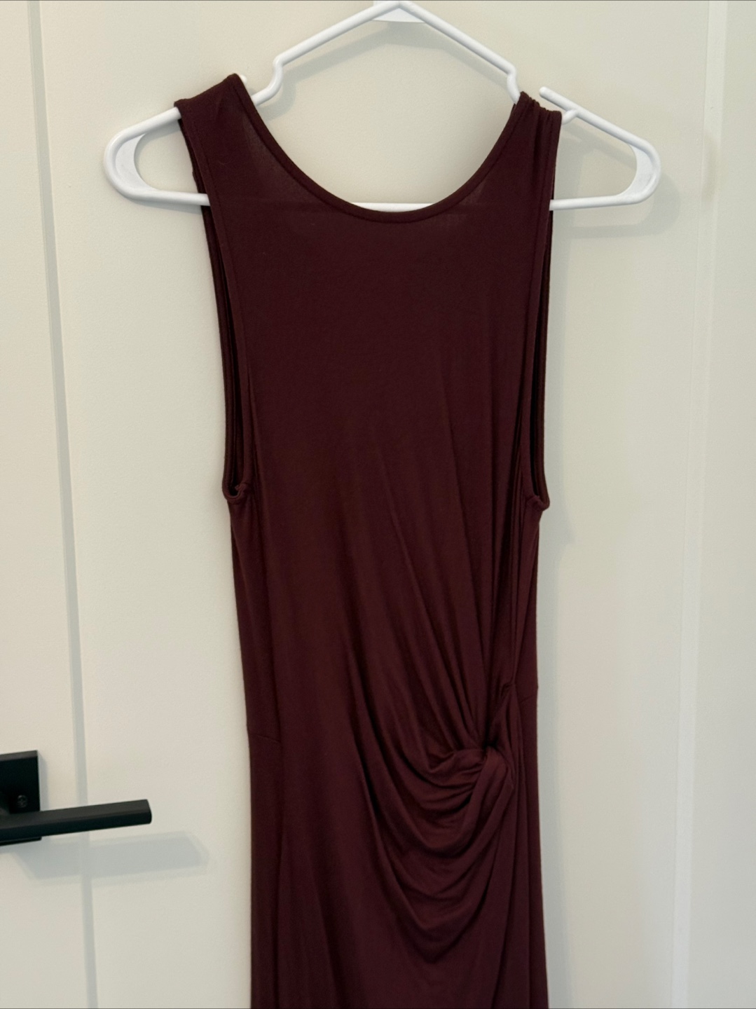Burgundy Knit Asymmetrical Midi Dress - photo 2