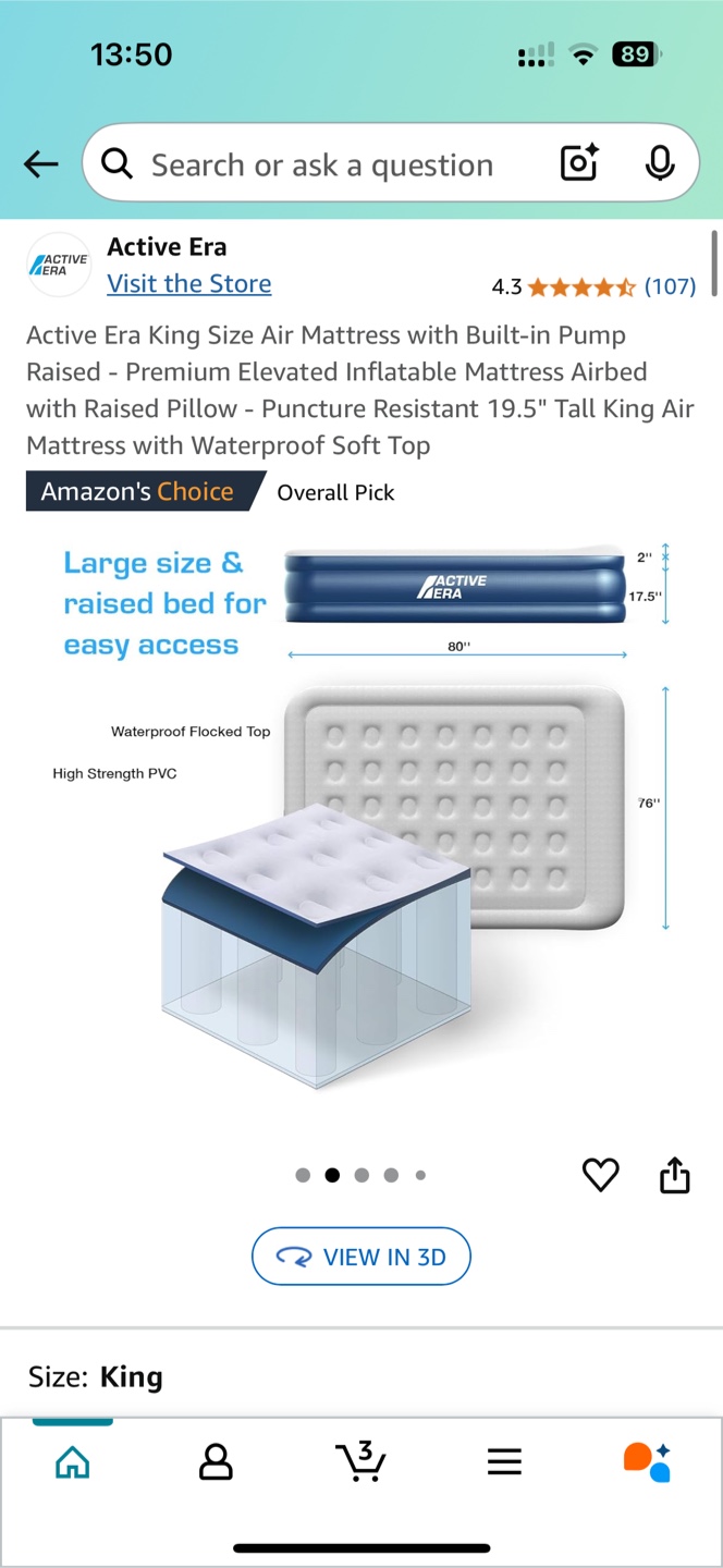 Active Era King Air Mattress with Built-in Pump - photo 2