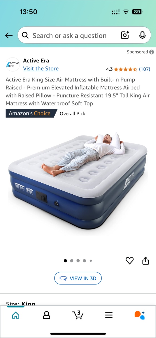 Active Era King Air Mattress with Built-in Pump