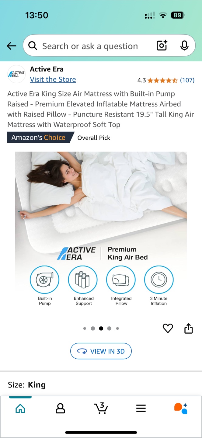 Active Era King Air Mattress with Built-in Pump - photo 3