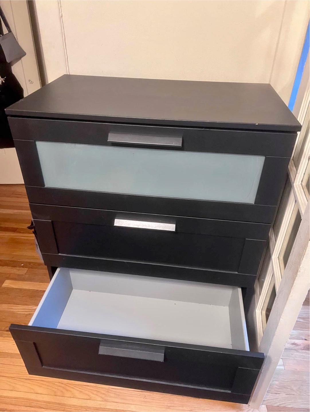 Black IKEA MALM 3-Drawer Chest