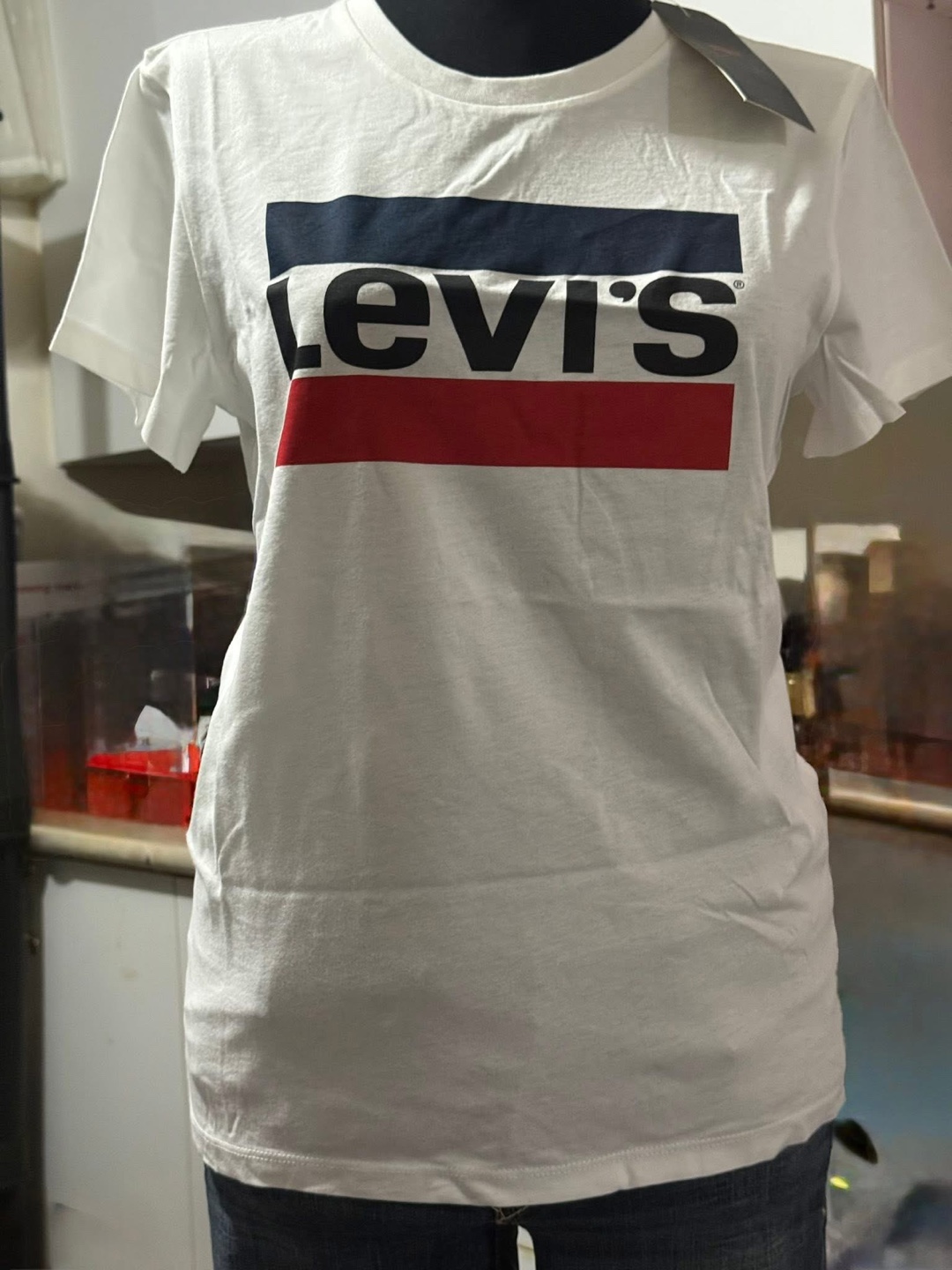 Levi's White Crew Neck T-Shirt with Logo