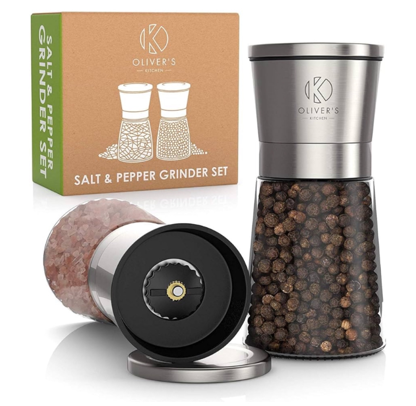 Oliver's Kitchen Salt and Pepper Grinder Set