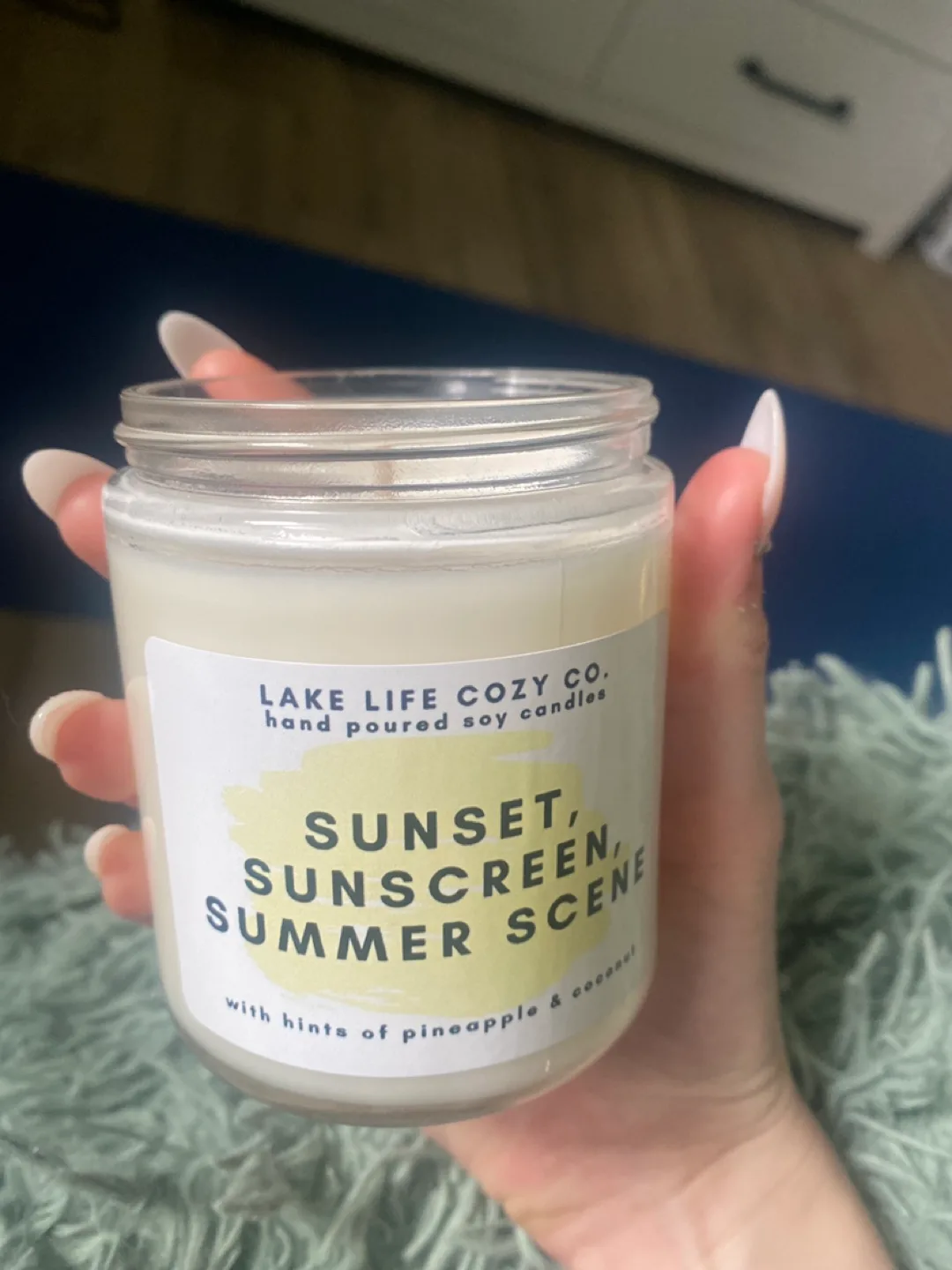Lake Life Cozy Co. Sunset, Sunscreen, Summer Scene Soy Candle thumbnail