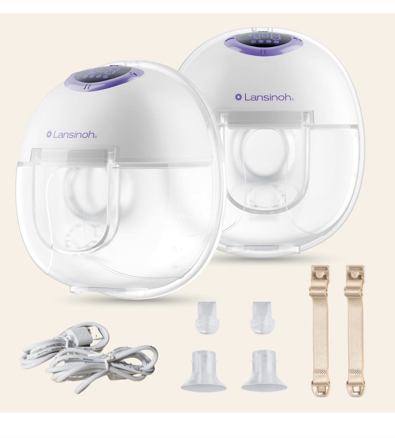 Lansinoh Discreet Duo Wearable Breast Pump - Double Pack - photo 3