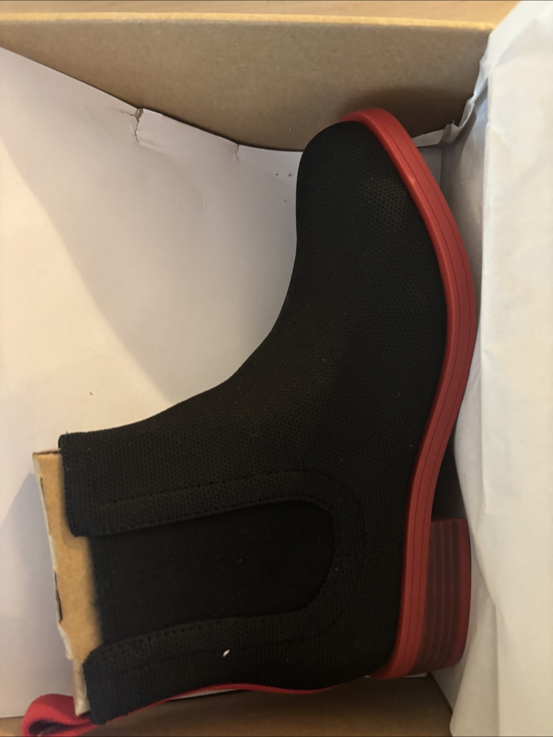 Brand New Vivia Black and Red Chelsea Boots - photo 2