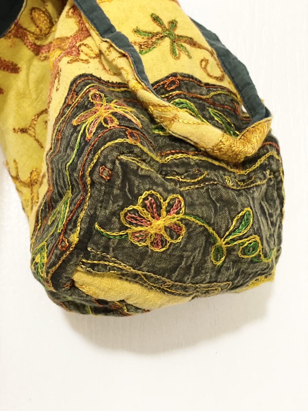 Embroidered Mustard Yellow Shoulder Bag - photo 5