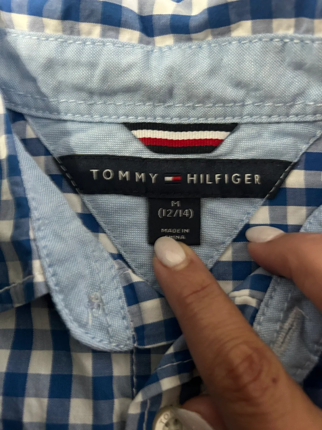 Tommy Hilfiger Boys' Size Medium Gingham Button-Down Shirt image indicator(2)