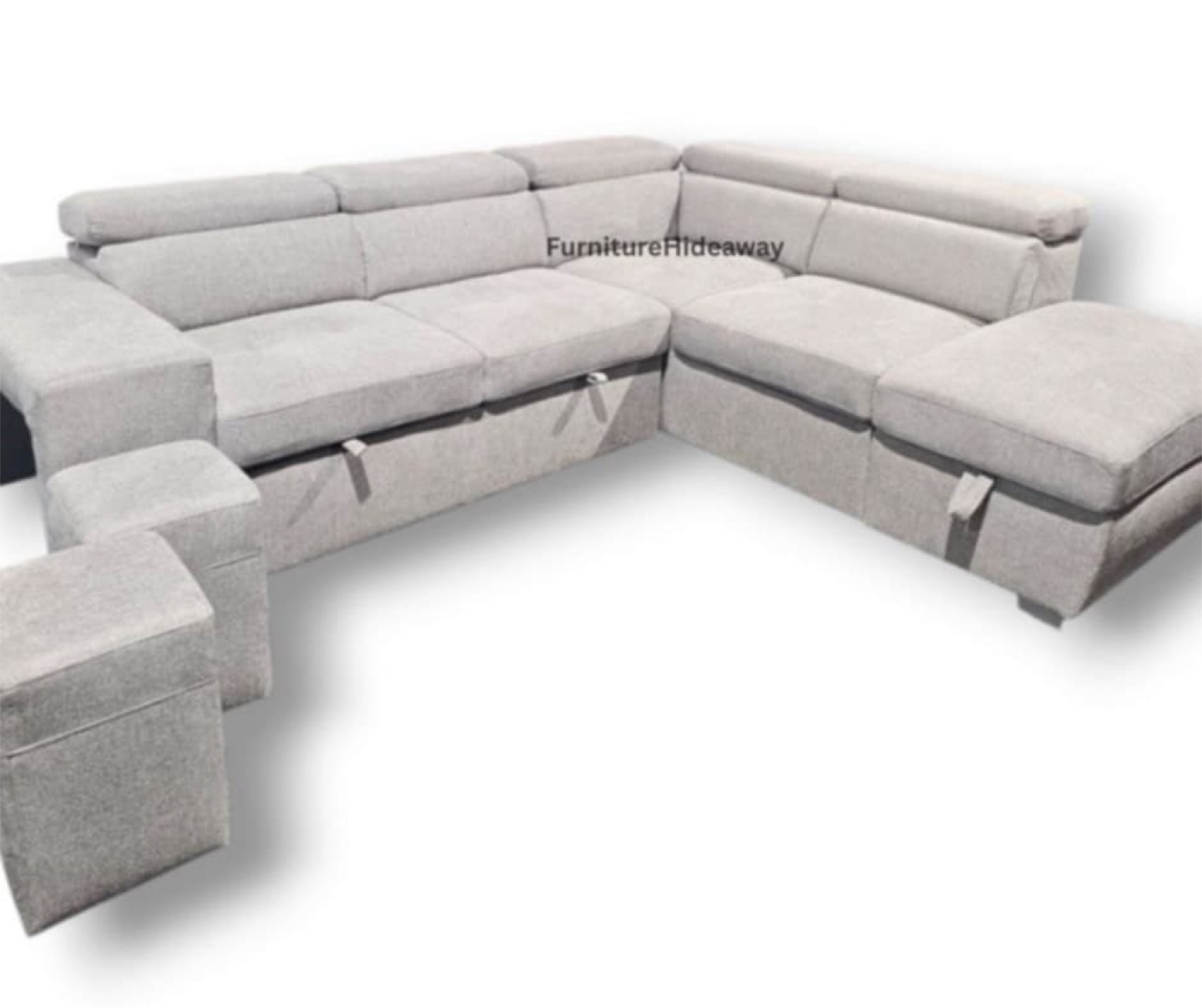 🥳Sleeper Sectional with Storage Ottoman + 2 Stools🥳 - photo 2