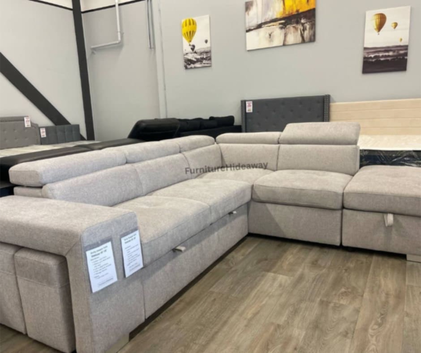 🥳Sleeper Sectional with Storage Ottoman + 2 Stools🥳 - photo 5