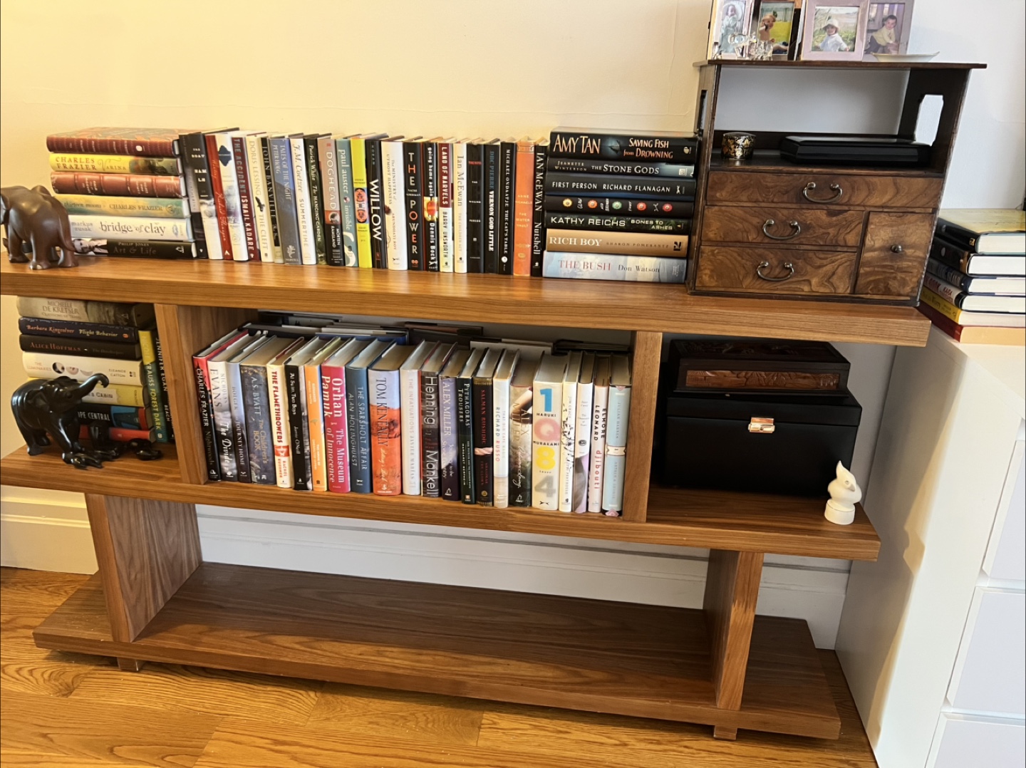 Modern Walnut Wood Bookcase