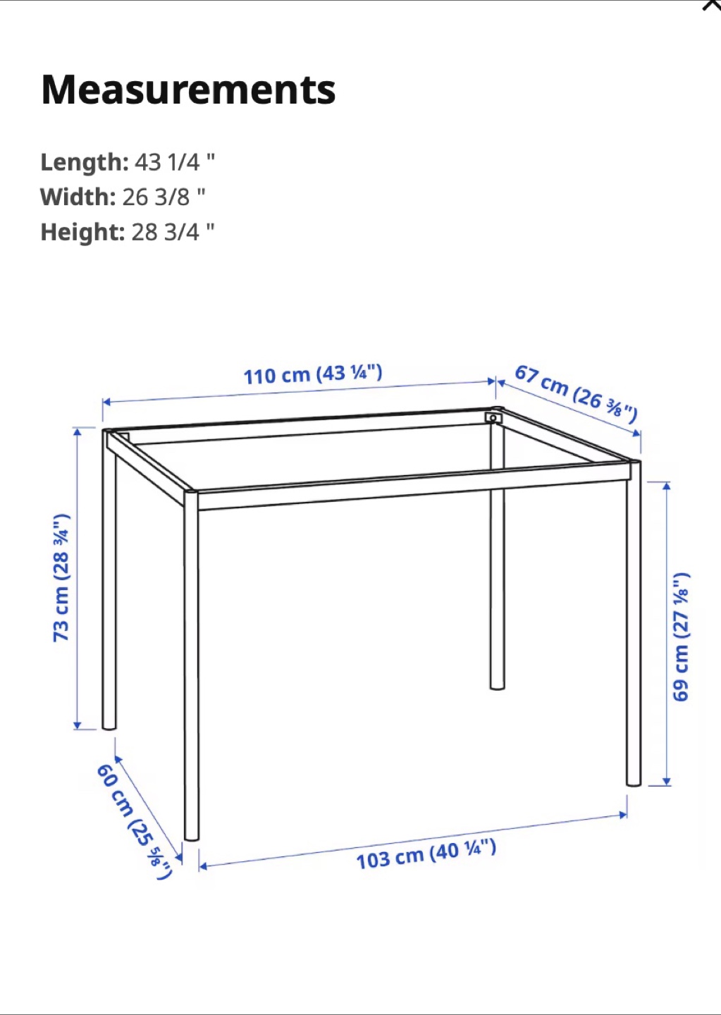 Small Black Computer Desk - 43 1/4" x 26 3/8" - photo 2