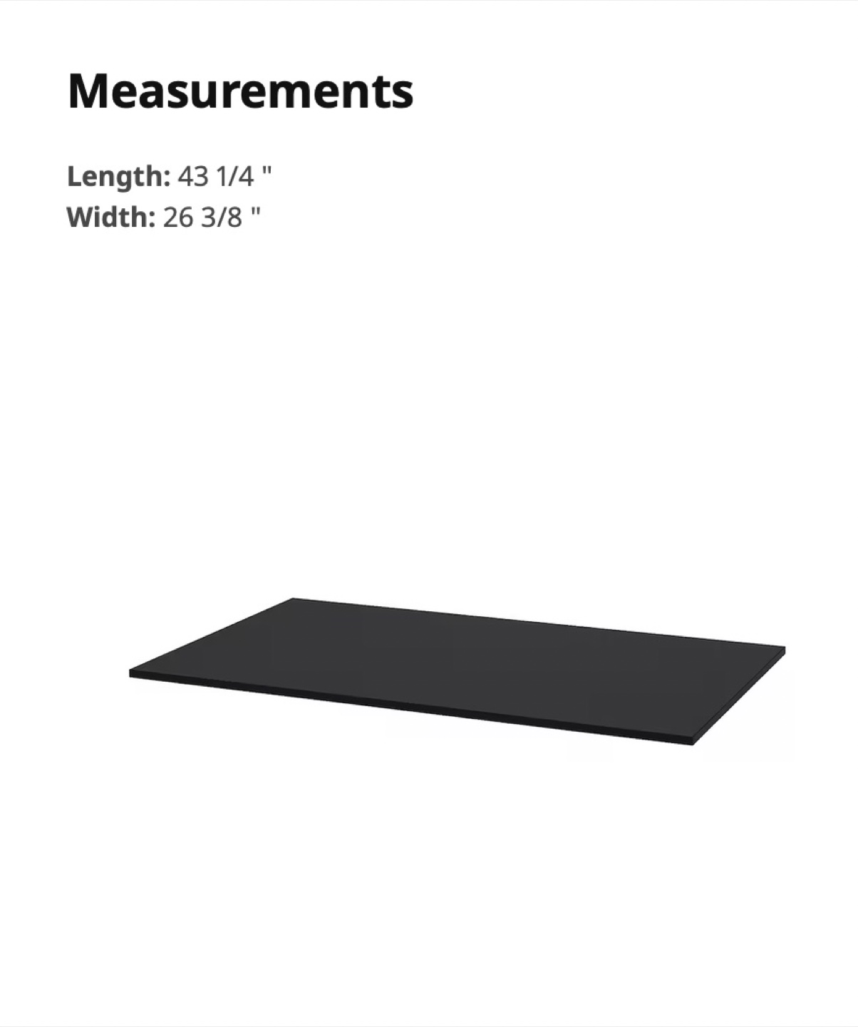 Small Black Computer Desk - 43 1/4" x 26 3/8" - photo 3