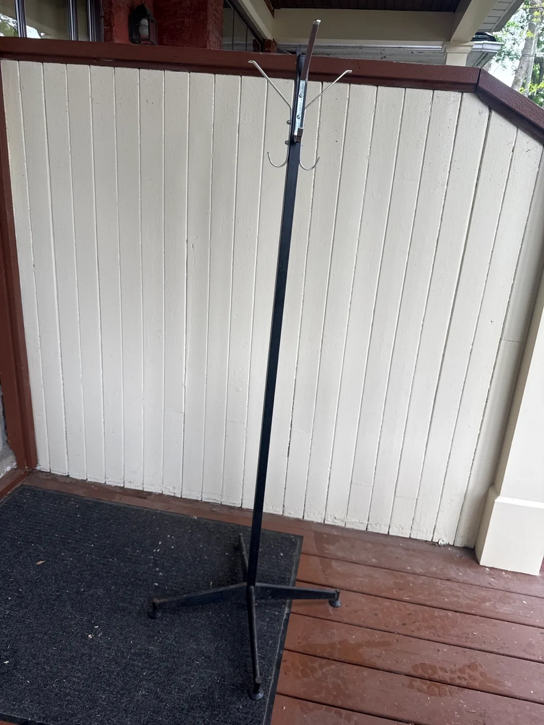 Mid-Century Modern Black Metal Coat Rack thumbnail