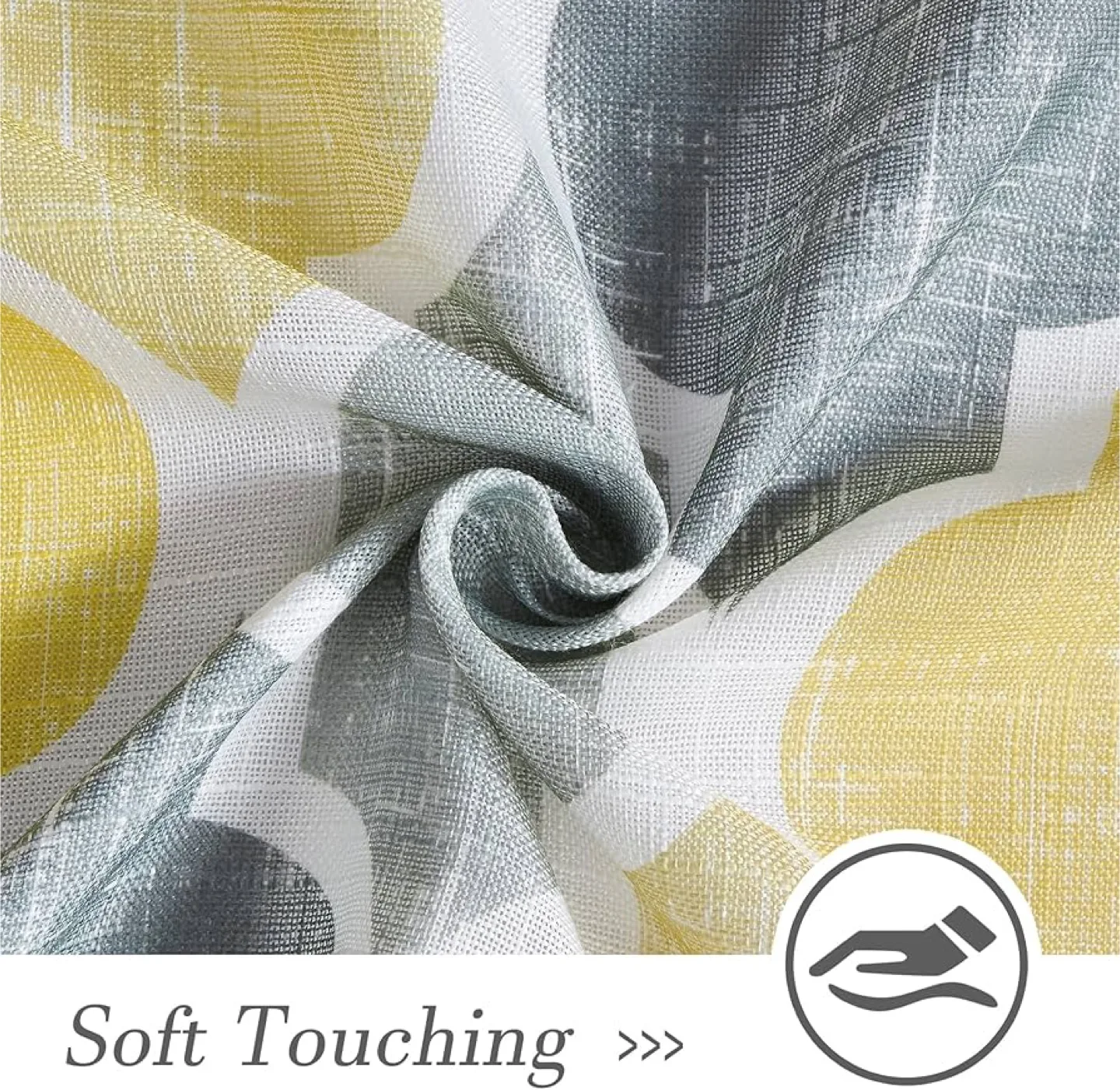 New Moroccan Tile Print 84 x 50 Linen Semi Sheer Curtain image indicator(5)