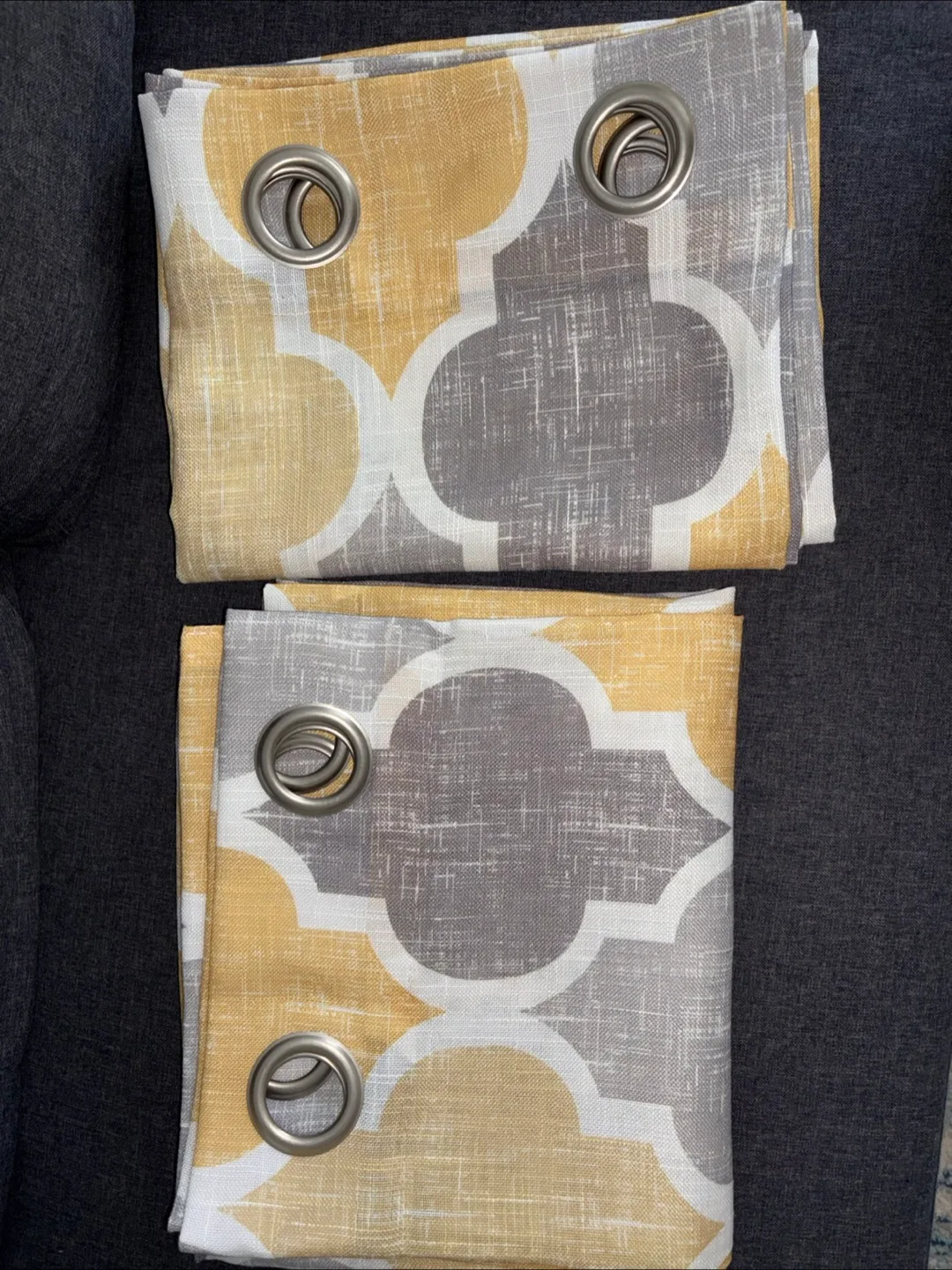 New Moroccan Tile Print 84 x 50 Linen Semi Sheer Curtain image indicator(6)