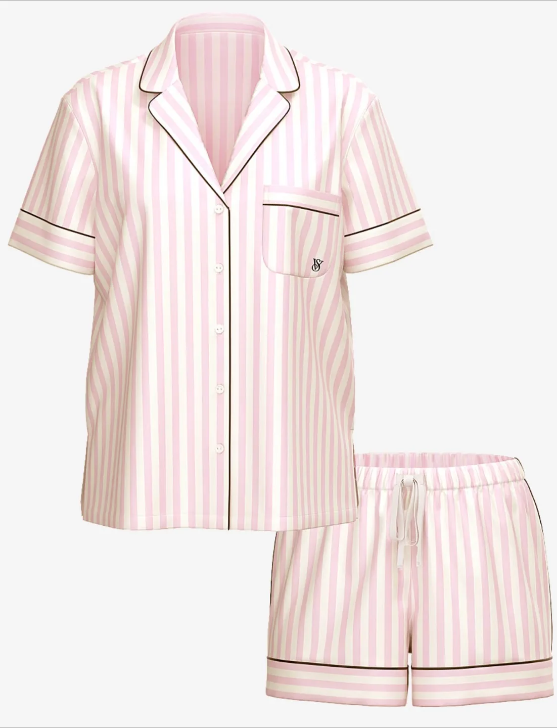 Victoria's Secret Pink Striped Satin Pajama Set image indicator(3)