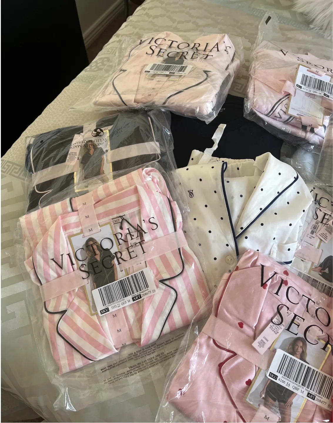 Victoria's Secret Pink Striped Satin Pajama Set image indicator(6)