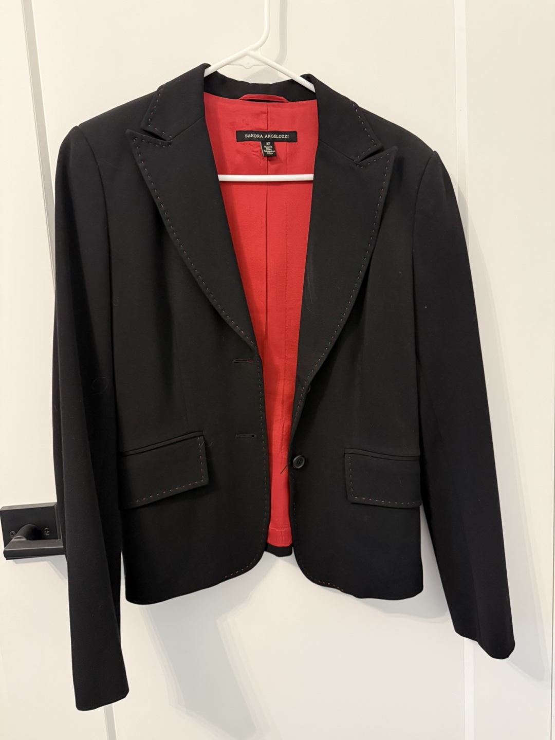 Sandra Angelozzi Black Blazer, Size 32