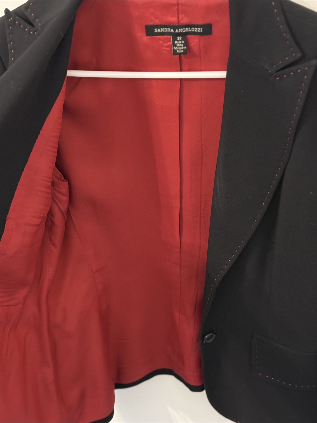 Sandra Angelozzi Black Blazer, Size 32 - photo 3