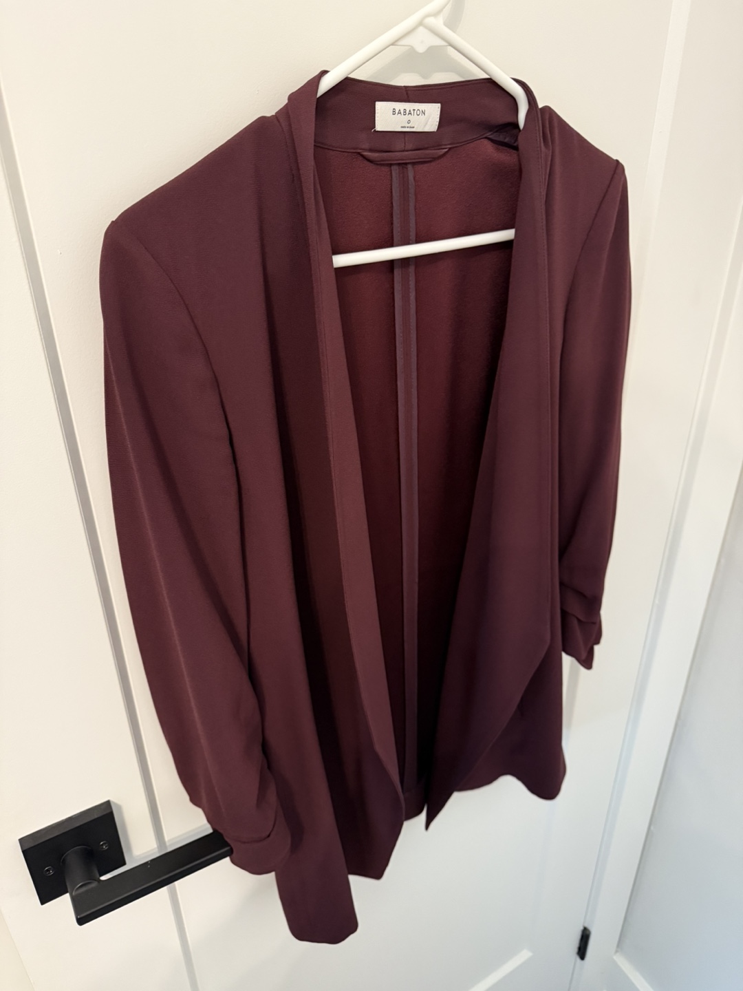 Babaton Burgundy Open-Front Power Blazer - Size 0 - photo 2