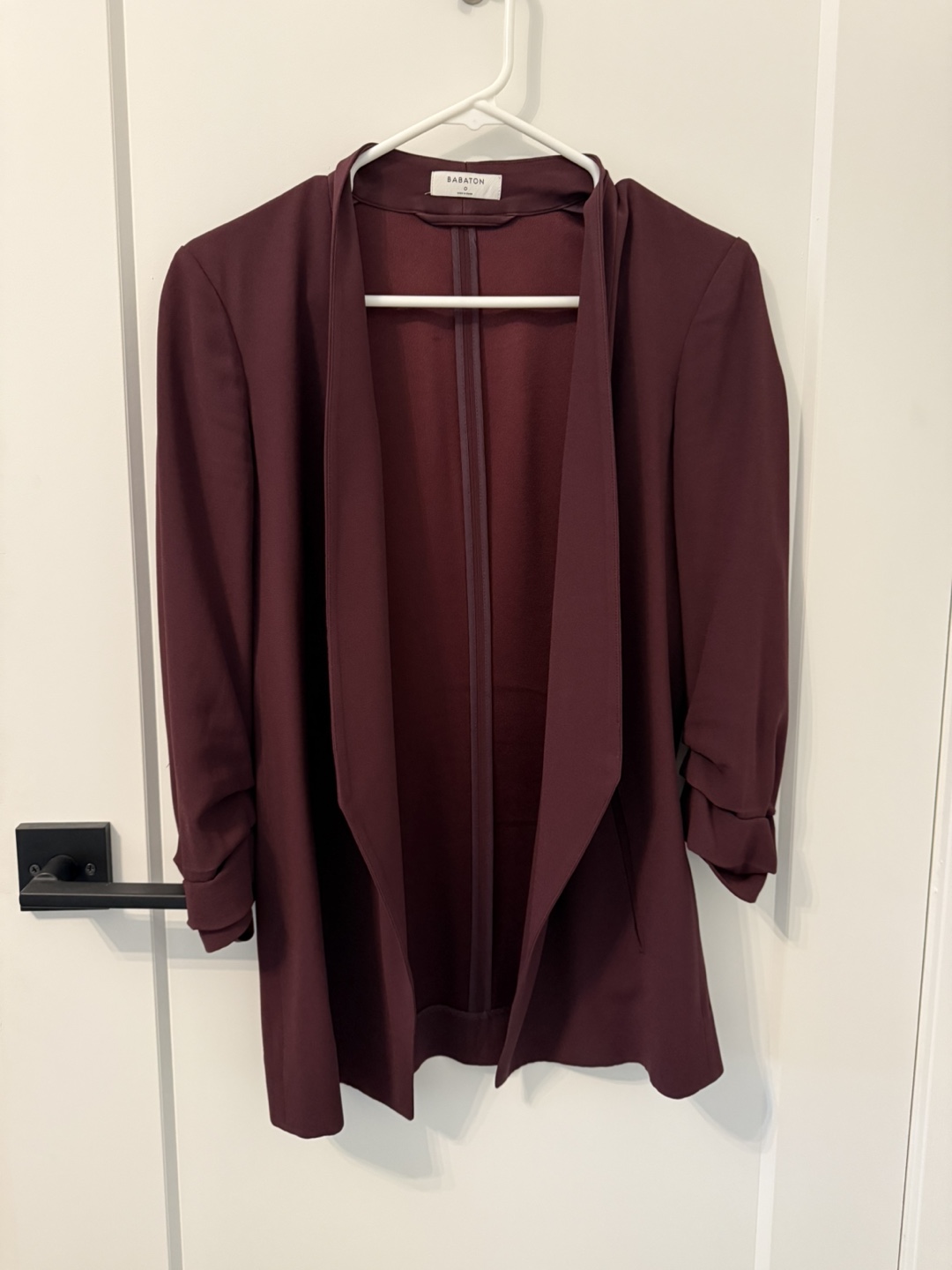 Babaton Burgundy Open-Front Power Blazer - Size 0