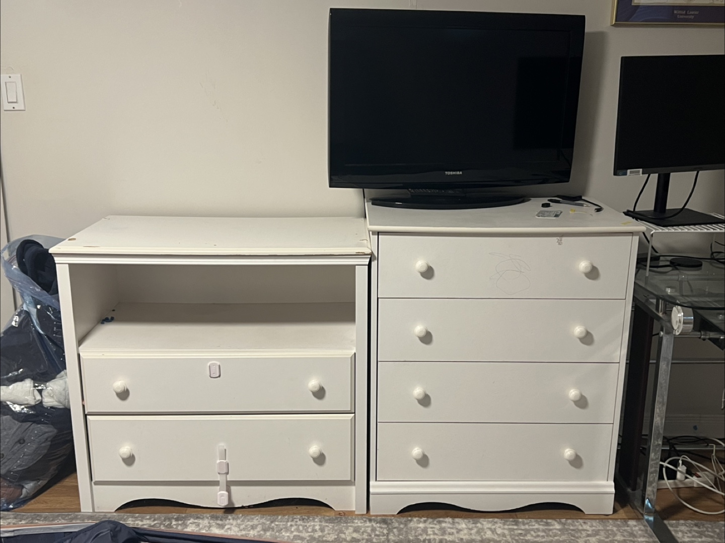 Urgent -White Wooden Dressers