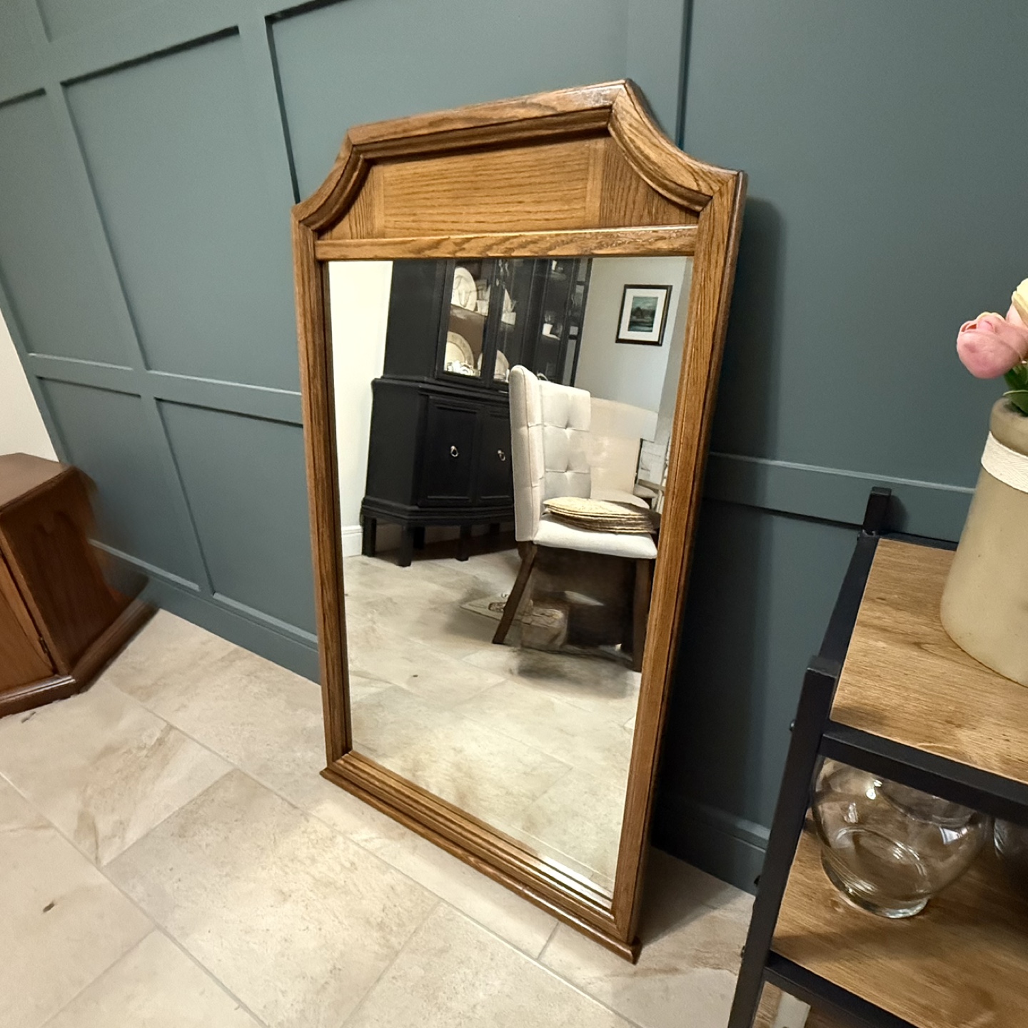 Large Oak Framed Mirror